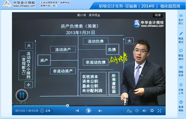 吴福喜2014初级会计职称《初级会计实务》强化班高清课程