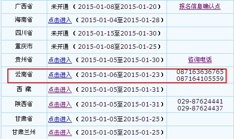 2015年云南初级会计师报名入口1月6日起开通