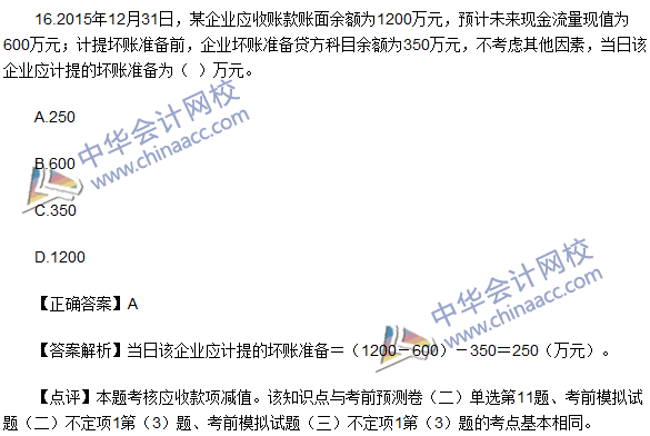 2016初级职称《初级会计实务》考试真题及答案解析