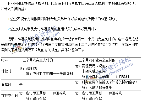 2016年注会《会计》高频考点：辞退福利的确认与计量