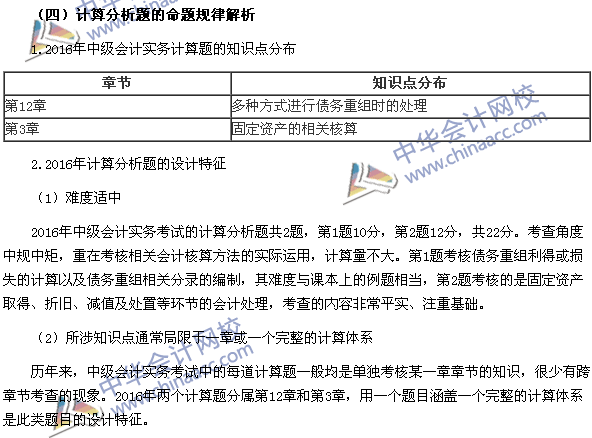 2017年中级会计职称《中级会计实务》题型设计特点和命题规律