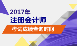 浙江省2017年注册会计师考试成绩查询时间