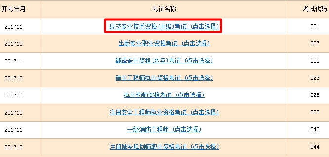 2017年中级经济师准考证打印入口