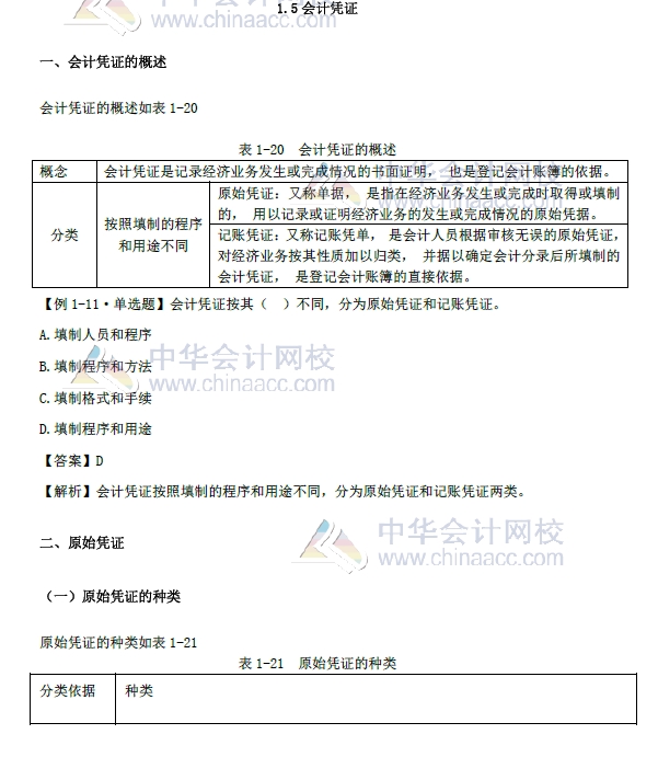 2018年初级会计实务改革第一章内容 会计凭证