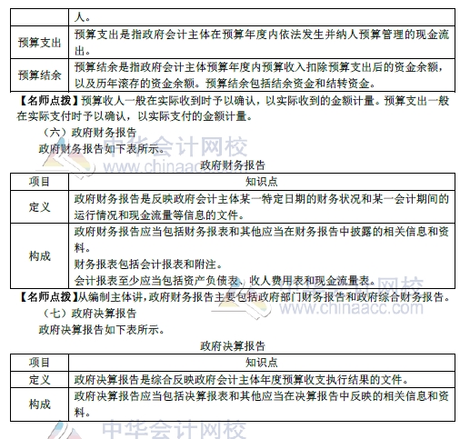 2018年初级会计实务改革第8章内容 政府会计概述