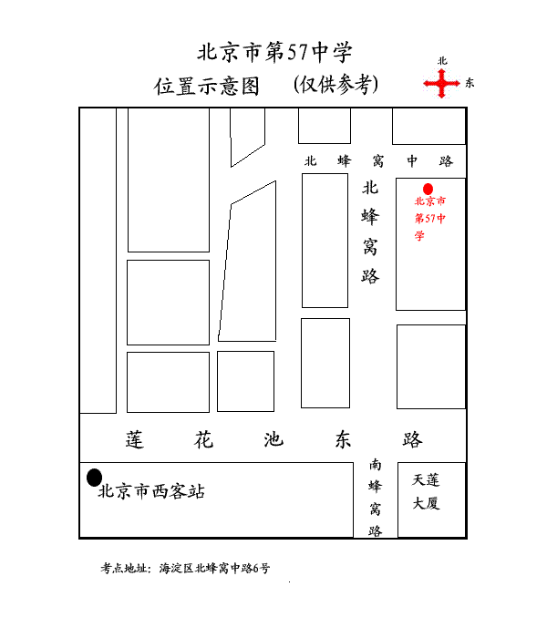 北京市人事考试考点方位图(海淀区)