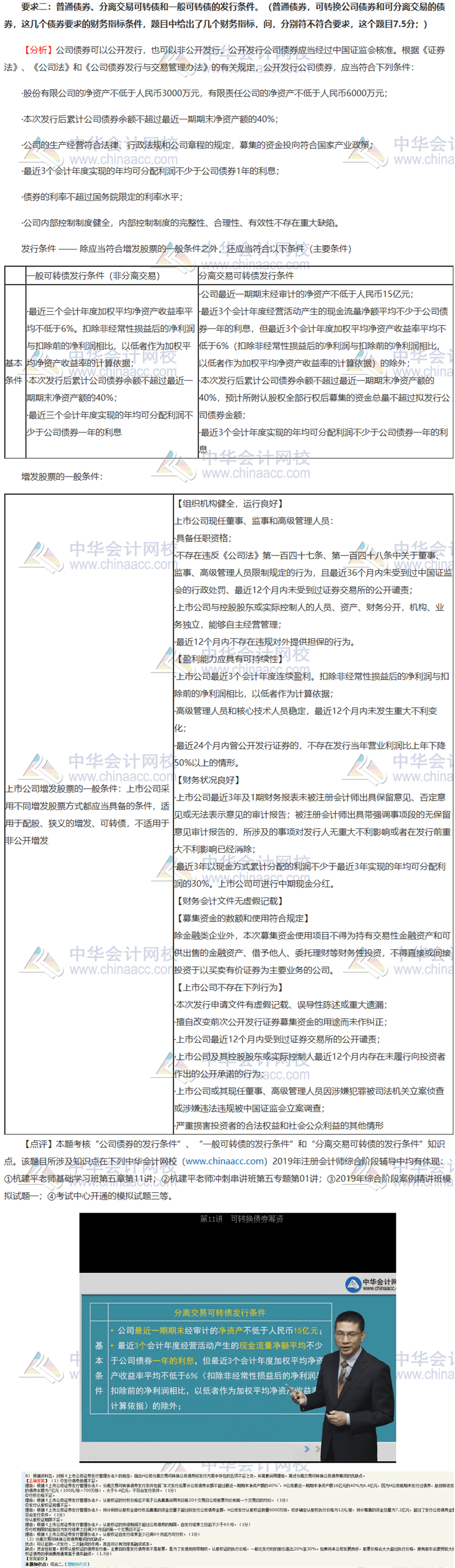 2019年注会职业能力综合测试（二）试题涉及知识点