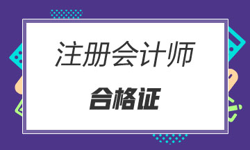 广东2019年注册会计师合格证书领取时间