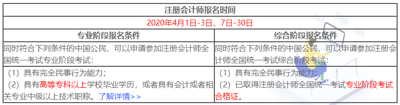 2020年贵州注会报名条件报名时间都是什么？