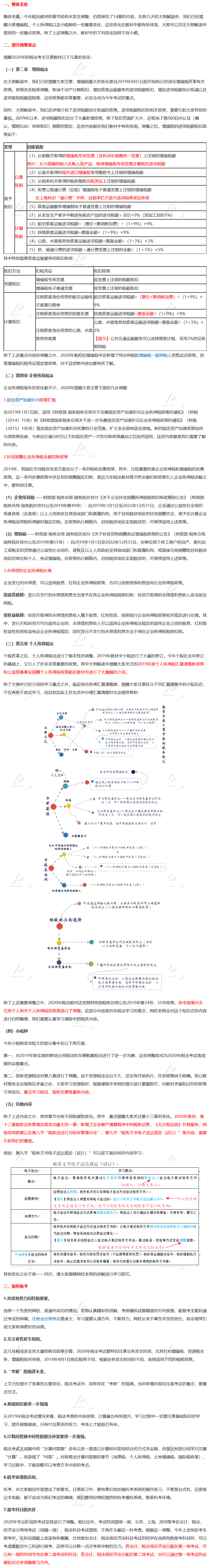 2020年注册会计师《税法》教材变动深度解读
