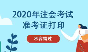 浙江杭州2020年注册会计师准考证打印时间