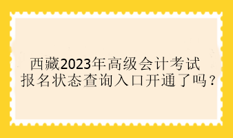 西藏2023年高级会计考试报名状态查询入口开通了吗？
