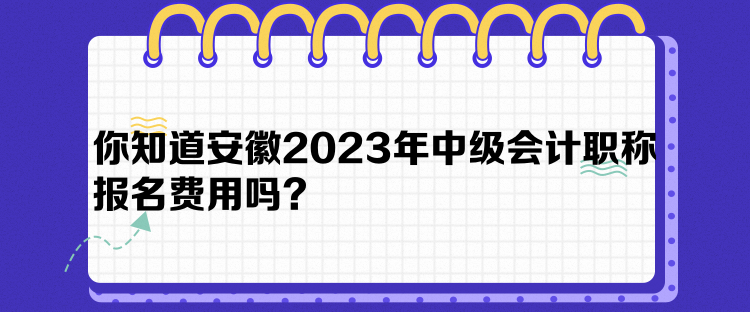 你知道安徽2023年中级会计职称报名费用吗？
