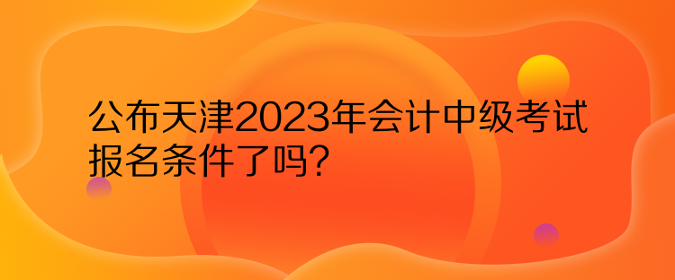 公布天津2023年会计中级考试报名条件了吗？