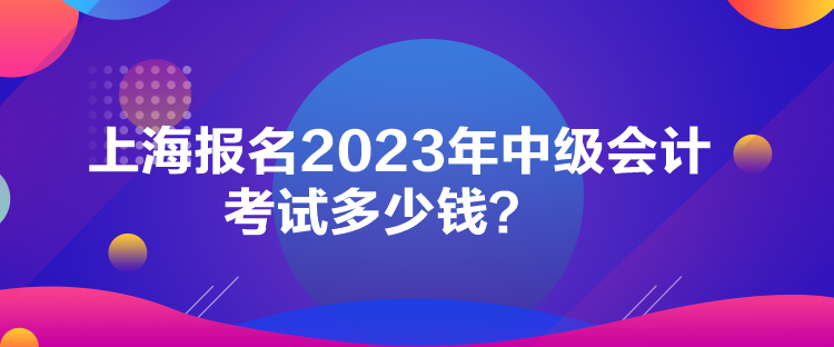 上海报名2023年中级会计考试多少钱？