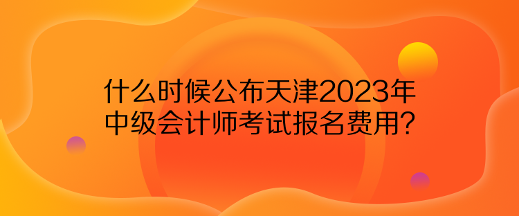 什么时候公布天津2023年中级会计师考试报名费用？