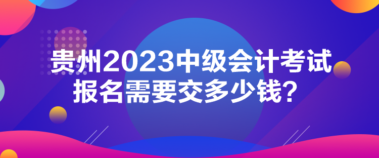 贵州2023中级会计考试报名需要交多少钱？