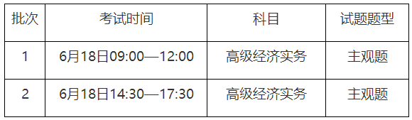 重庆2023高级经济师考试时间