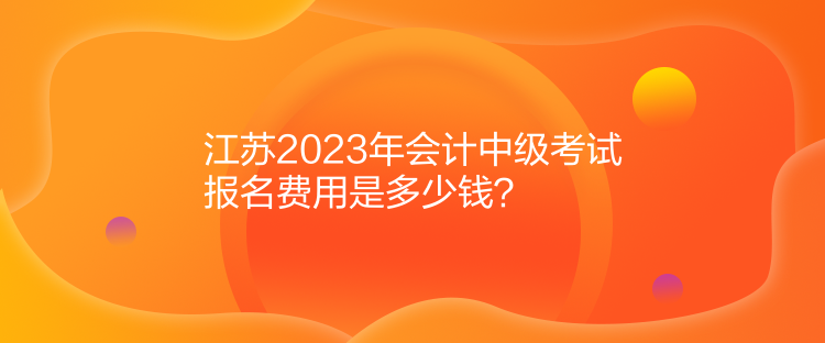 江苏2023年会计中级考试报名费用是多少钱？