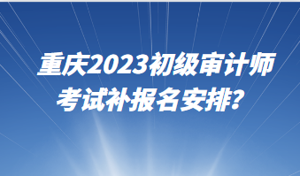 重庆2023初级审计师考试补报名安排？