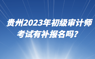 贵州2023年初级审计师考试有补报名吗？