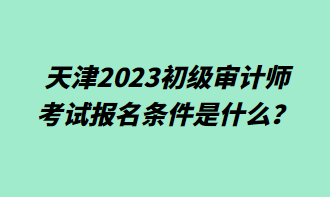 天津2023初级审计师考试报名条件是什么？