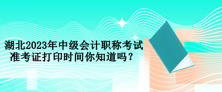 湖北2023年中级会计职称考试准考证打印时间你知道吗？