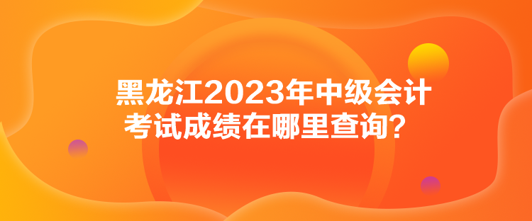 黑龙江2023年中级会计考试成绩在哪里查询？