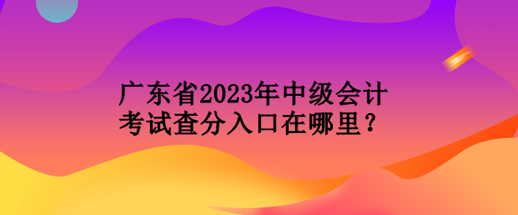 广东省2023年中级会计考试查分入口在哪里？