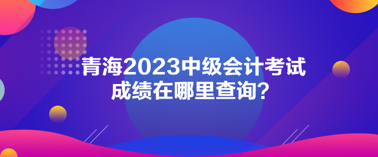 青海2023中级会计考试成绩在哪里查询？