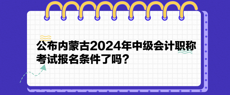 公布内蒙古2024年中级会计职称考试报名条件了吗？