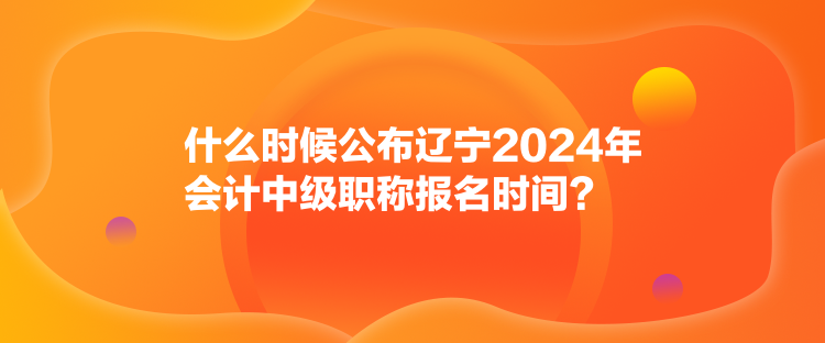 什么时候公布辽宁2024年会计中级职称报名时间？