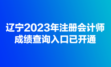 辽宁2023年注册会计师成绩查询入口已开通