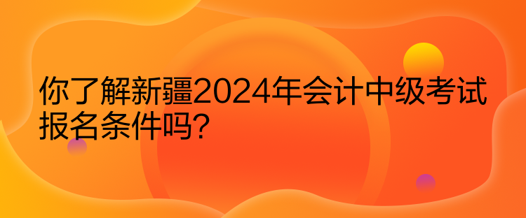 你了解新疆2024年会计中级考试报名条件吗？