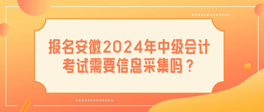 安徽2024中级会计考试信息采集