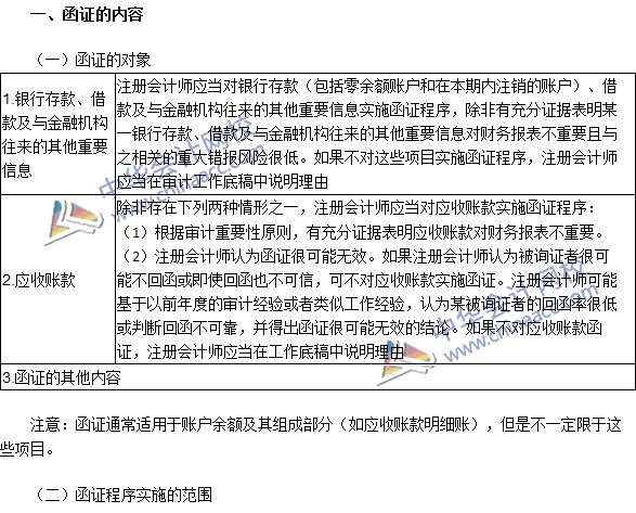 2016注册会计师《审计》高频考点：函证