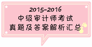 中级审计师试题及答案解析汇总（2015-2016）