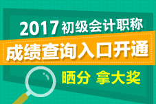 2017年初级会计职称考试成绩查询