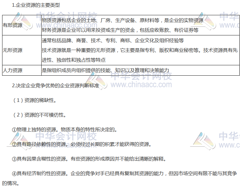 注会《公司战略》高频考点：企业资源与能力分析