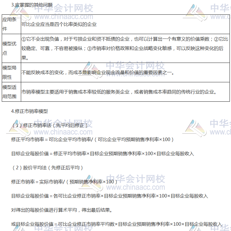 注会《财管》高频考点：相对价值评估模型