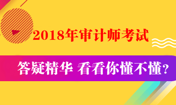 2018中级审计师《审计理论与实务》答疑精华