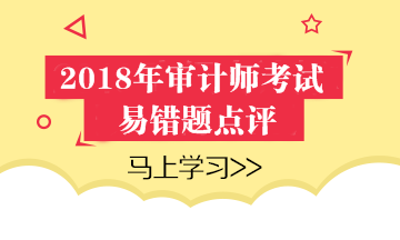 2018年审计师考试易错题