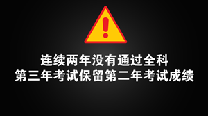 中级考试连续2年没有通过全部科目 第3年三科全考吗？