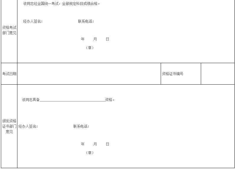 年度会计专业技术资格考试登记表