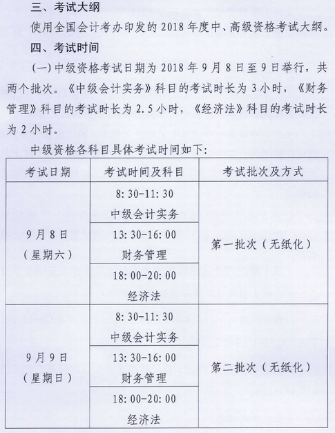 广东肇庆2018年中级会计职称报名时间及有关事项