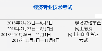 鸡西2018年经济师考试报名及审核时间安排