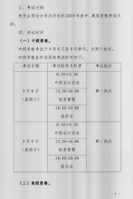 广东揭阳2018年中级会计职称报名时间公布