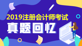 2019年注册会计师试题回忆