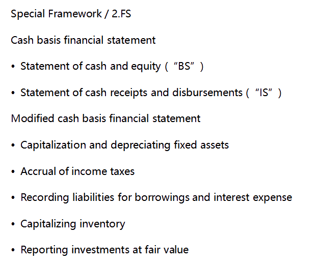 AICPA知识点：Special Framework —FS