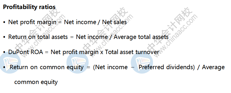 AICPA知识点：Profitability ratios